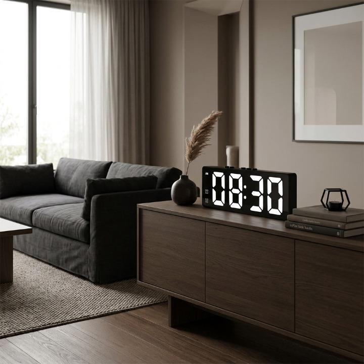 Despertador Digital com Câmera de Segurança 2K – HD, Detecção de Movimento e Wi-Fi