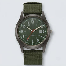Military Watch with Nylon Strap – Water-Resistant, Shock-Proof & Luminous Hands