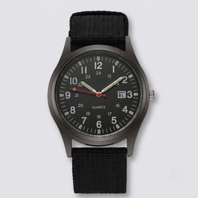 Military Watch with Nylon Strap – Water-Resistant, Shock-Proof & Luminous Hands