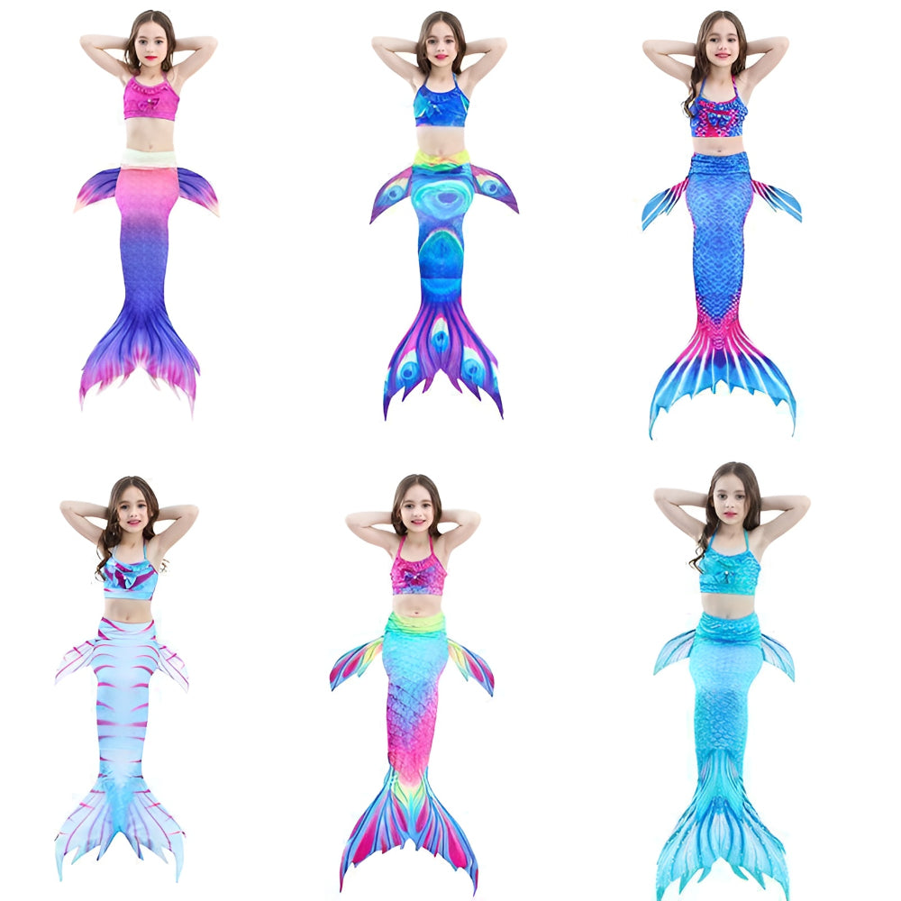 Conjunto de Fantasia de Sereia de Três Peças para Meninas