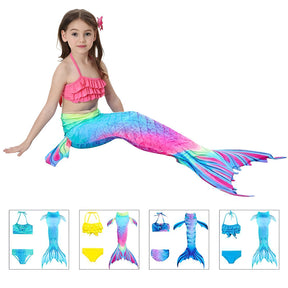 Conjunto de Fantasia de Sereia de Três Peças para Meninas