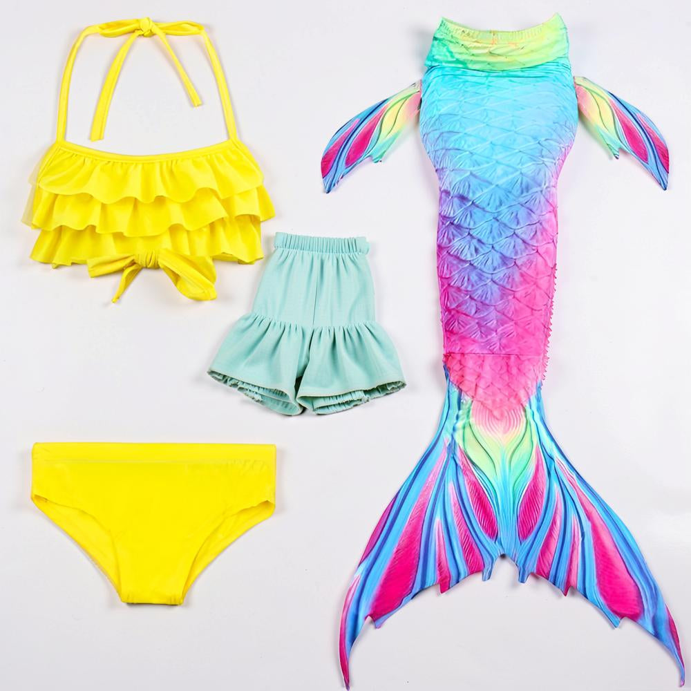 Conjunto de Fantasia de Sereia de Três Peças para Meninas
