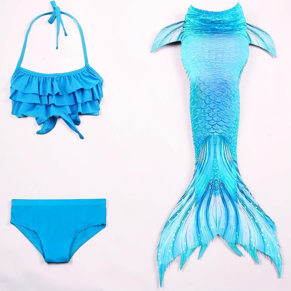 Conjunto de Fantasia de Sereia de Três Peças para Meninas