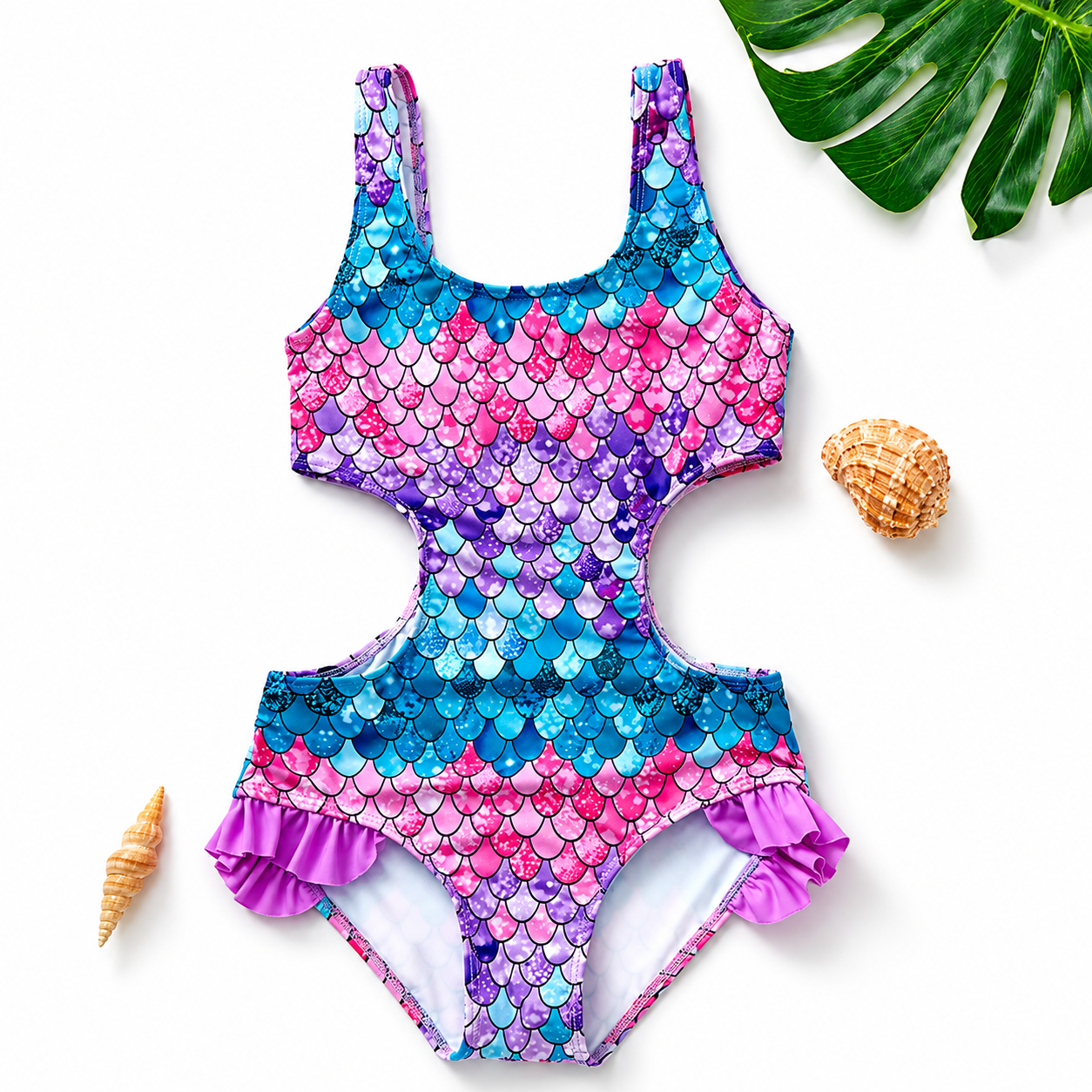 Biquíni Infantil com Babados Moda Praia Duas Peças para Meninas
