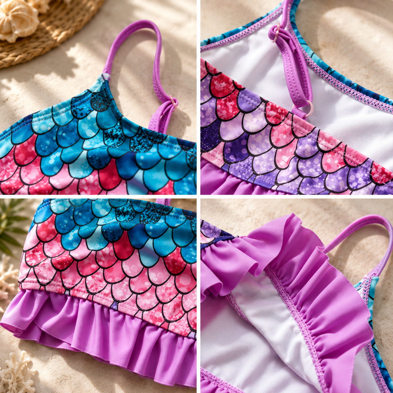 Biquíni Infantil com Babados Moda Praia Duas Peças para Meninas