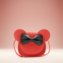 Girls Purse Cute Mouse Crossbody Bag Bow PU Mini Handbag