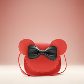 Girls Purse Cute Mouse Crossbody Bag Bow PU Mini Handbag