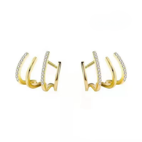 Earrings Mothers Day Gift Gold Hoop Layered Minimalist Jewelry