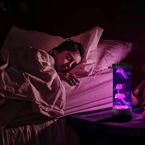 Luminária de mesa noturna de aquário de água-viva LED