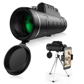 Monocular Starscope HD – Monocular de Alta Potência com Suporte para Smartphone e Tripé – Telescópio Monocular à Prova D'água