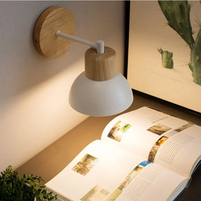 Wood & Metal Wall Lamp | Modern Nordic Bedside Light