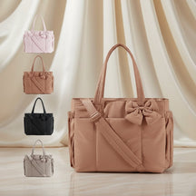 Bolsa Tote Feminina de Nylon com Laço para Trabalho e Viagem