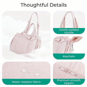 Bolsa Tote Feminina de Nylon com Laço para Trabalho e Viagem