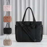 Bolsa Tote Feminina de Nylon com Laço para Trabalho e Viagem