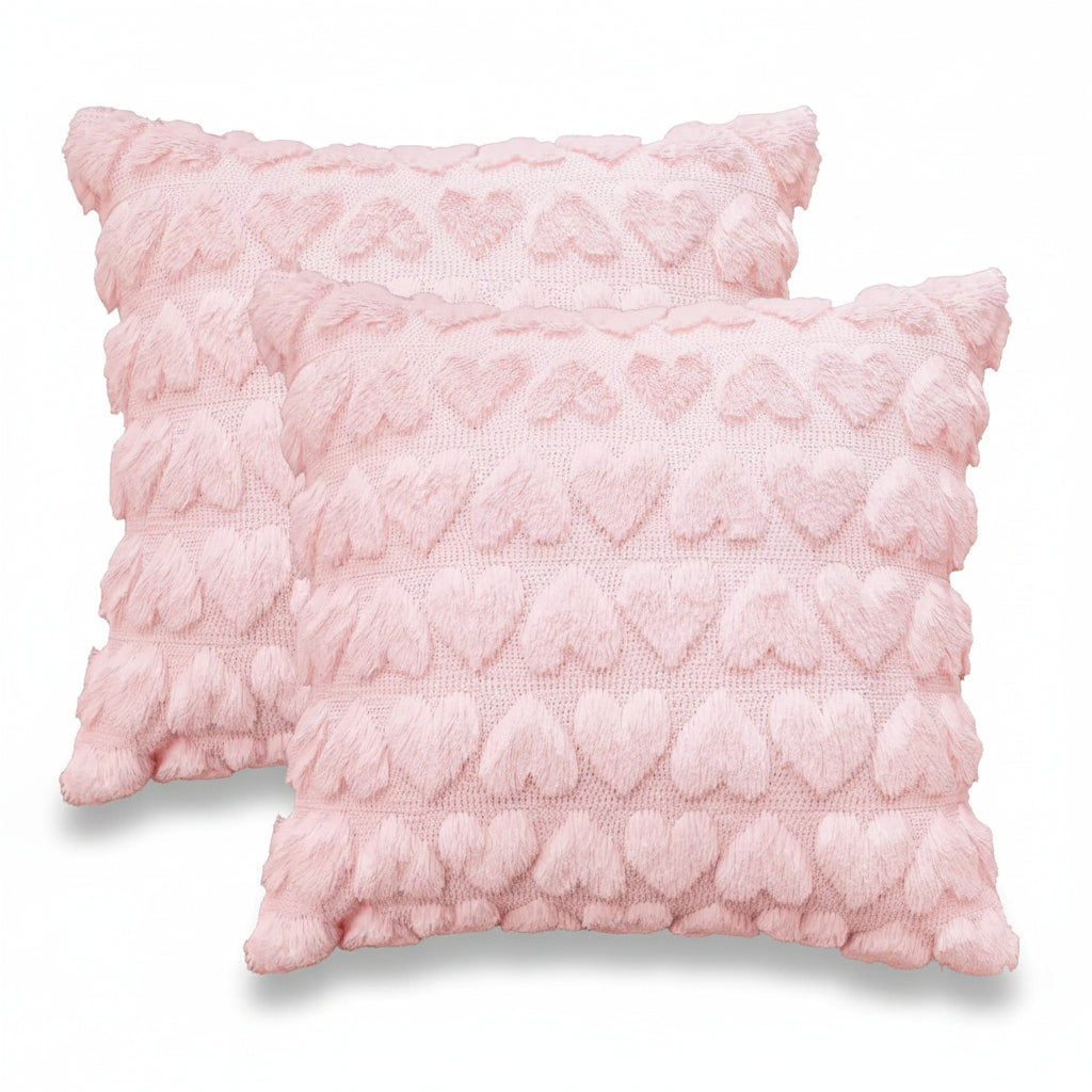 Capas de Almofada Estampa de Coração Rosa Poliéster Capas Decorativas de Dia dos Namorados