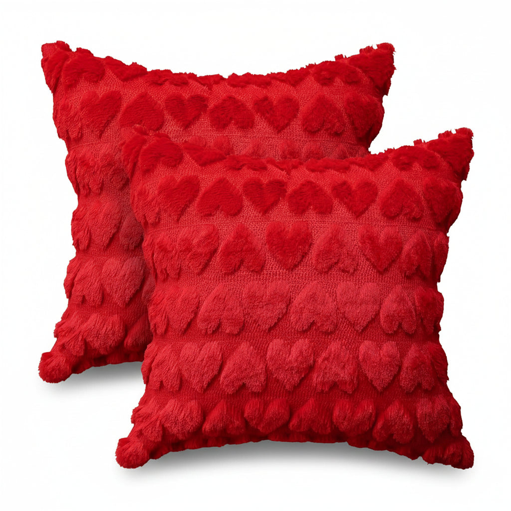 Capas de Almofada Estampa de Coração Rosa Poliéster Capas Decorativas de Dia dos Namorados