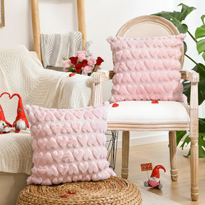 Capas de Almofada Estampa de Coração Rosa Poliéster Capas Decorativas de Dia dos Namorados