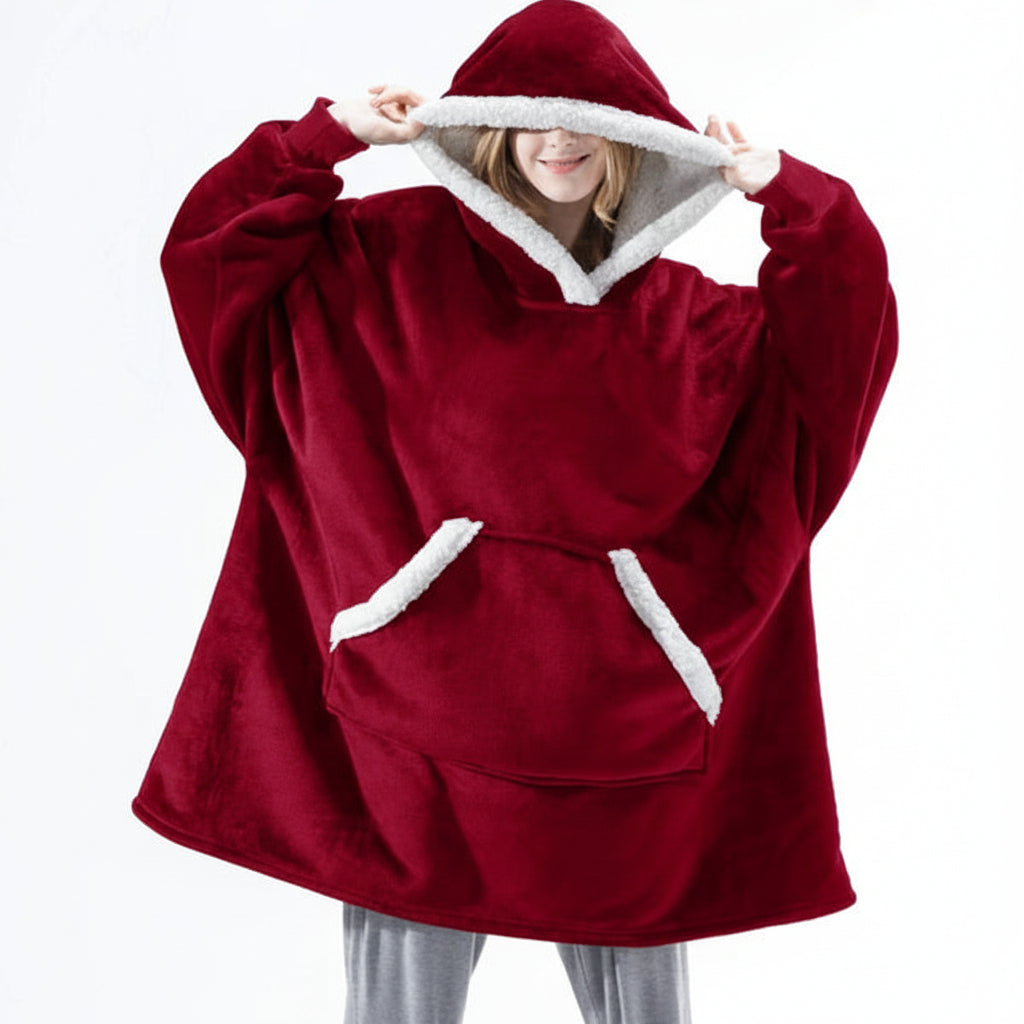 Wearable  Cozy Blanket Hooded Thick Warm Blanket