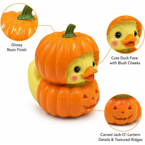 Pumpkin Duck Figurine