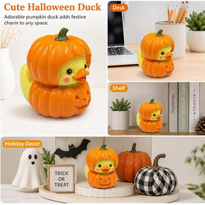 Pumpkin Duck Figurine
