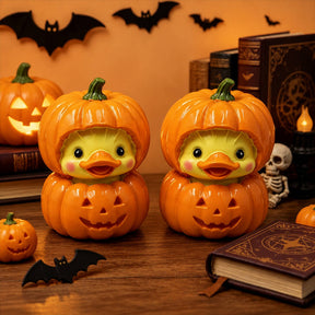 Pumpkin Duck Figurine
