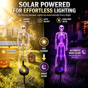 2-Piece Solar Skeleton Yard Stake Light Set