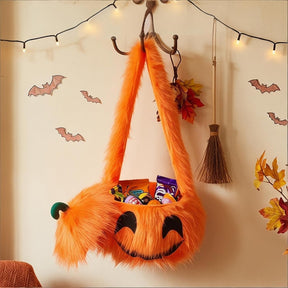 Plush Pumpkin Trick-or-Treat Bag