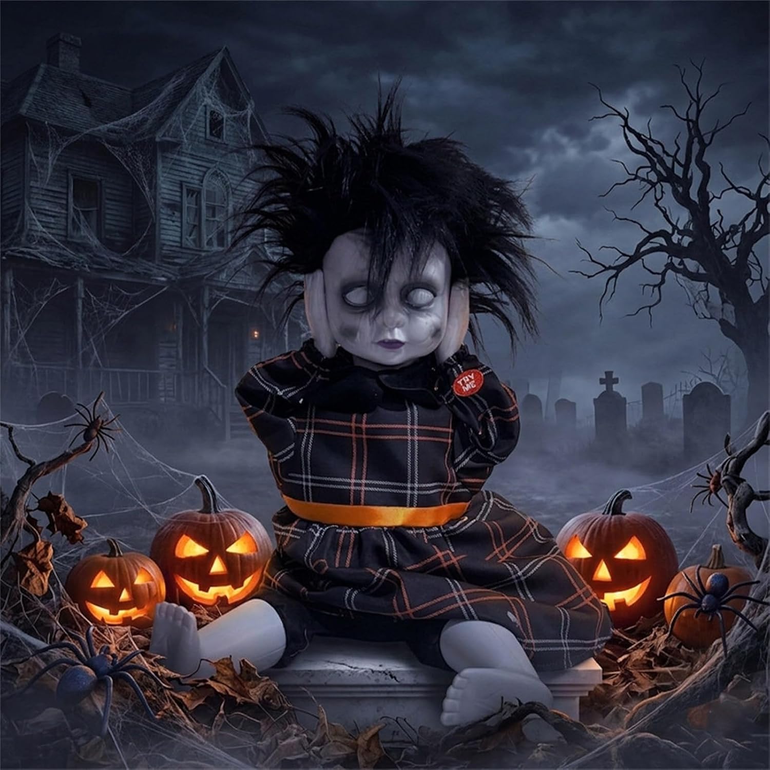 Animated Head-Lifting Horror Doll