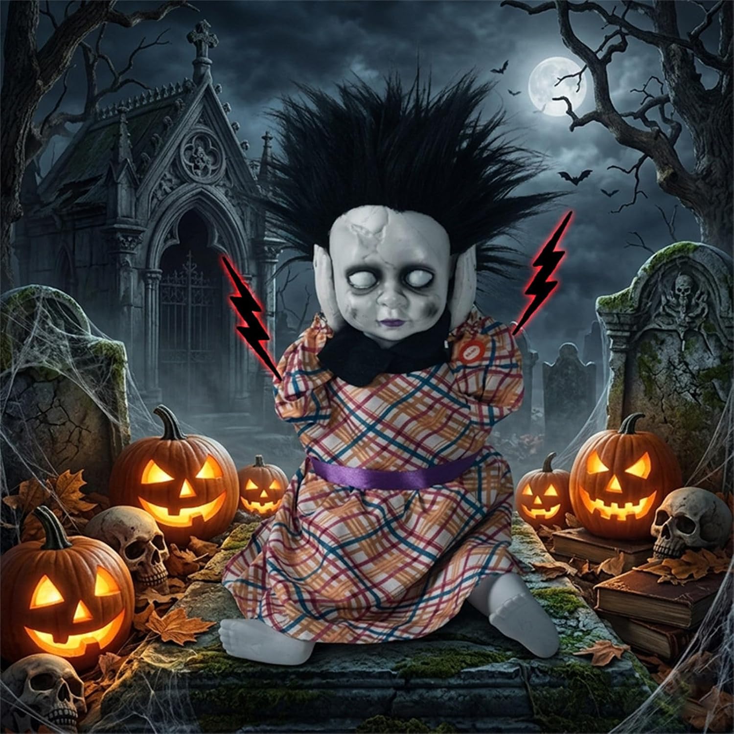Animated Head-Lifting Horror Doll