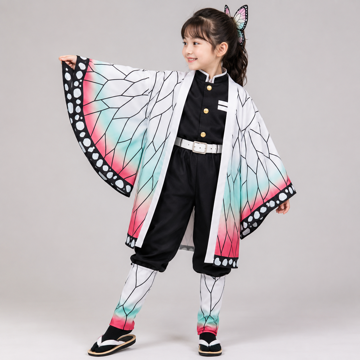 Fantasia de Halloween Cosplay de Anime Kimono com Espada