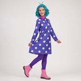 Vestido de Poá para Fantasia de Halloween Peruca Conjunto Cosplay