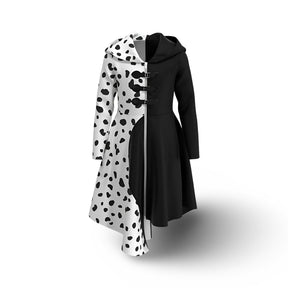 Fantasia de Halloween Vestido de Bolinhas com Capa Roupa de Cosplay