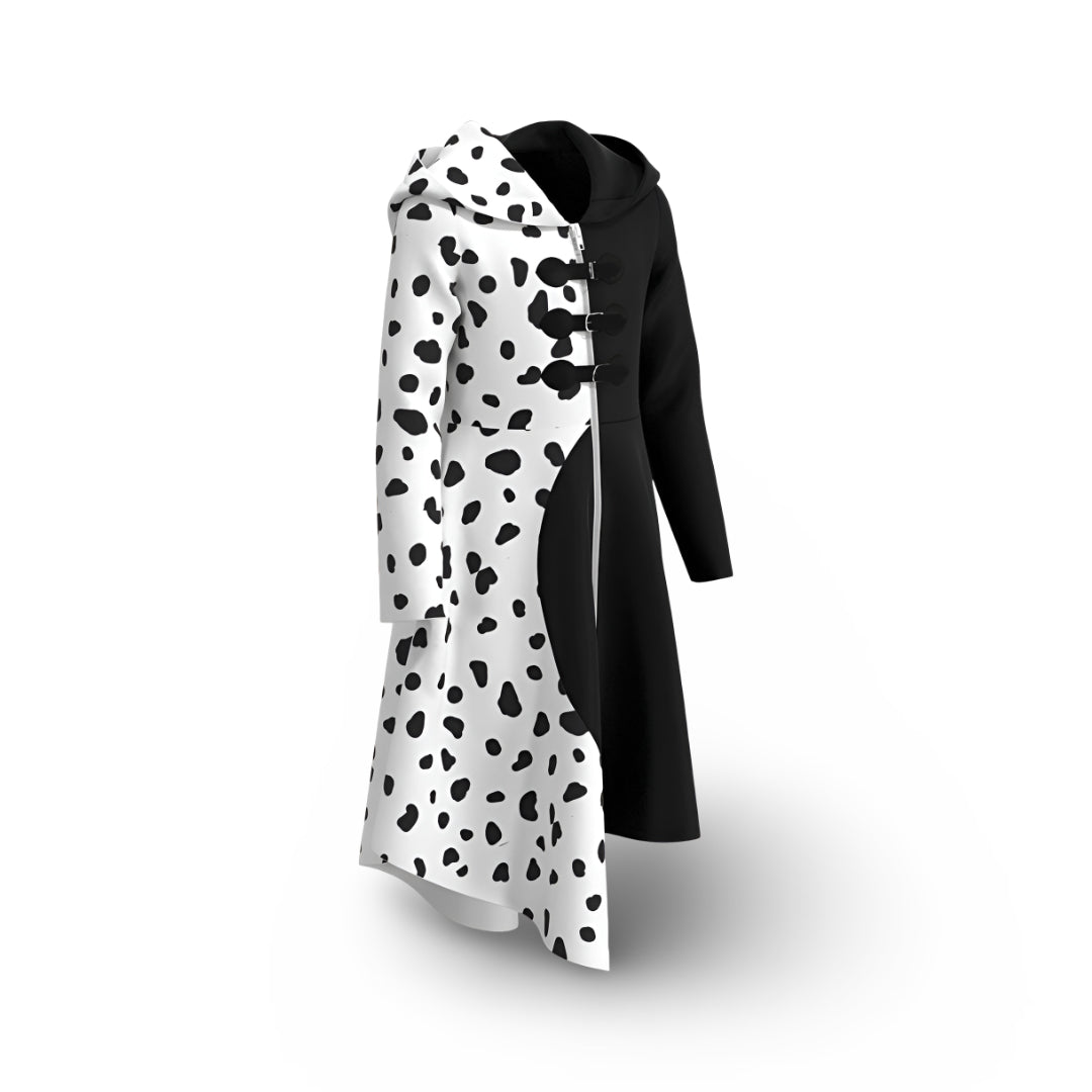Fantasia de Halloween Vestido de Bolinhas com Capa Roupa de Cosplay