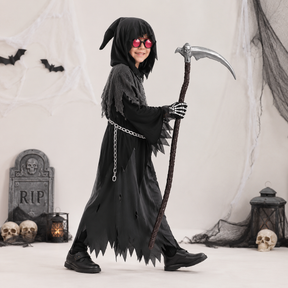 Conjunto de Fantasia de Halloween de Manto com Capuz da Morte