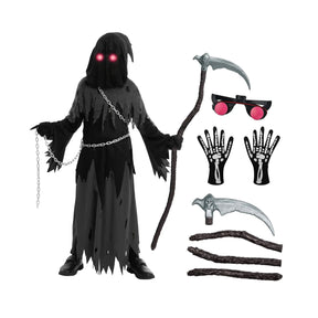 Conjunto de Fantasia de Halloween de Manto com Capuz da Morte