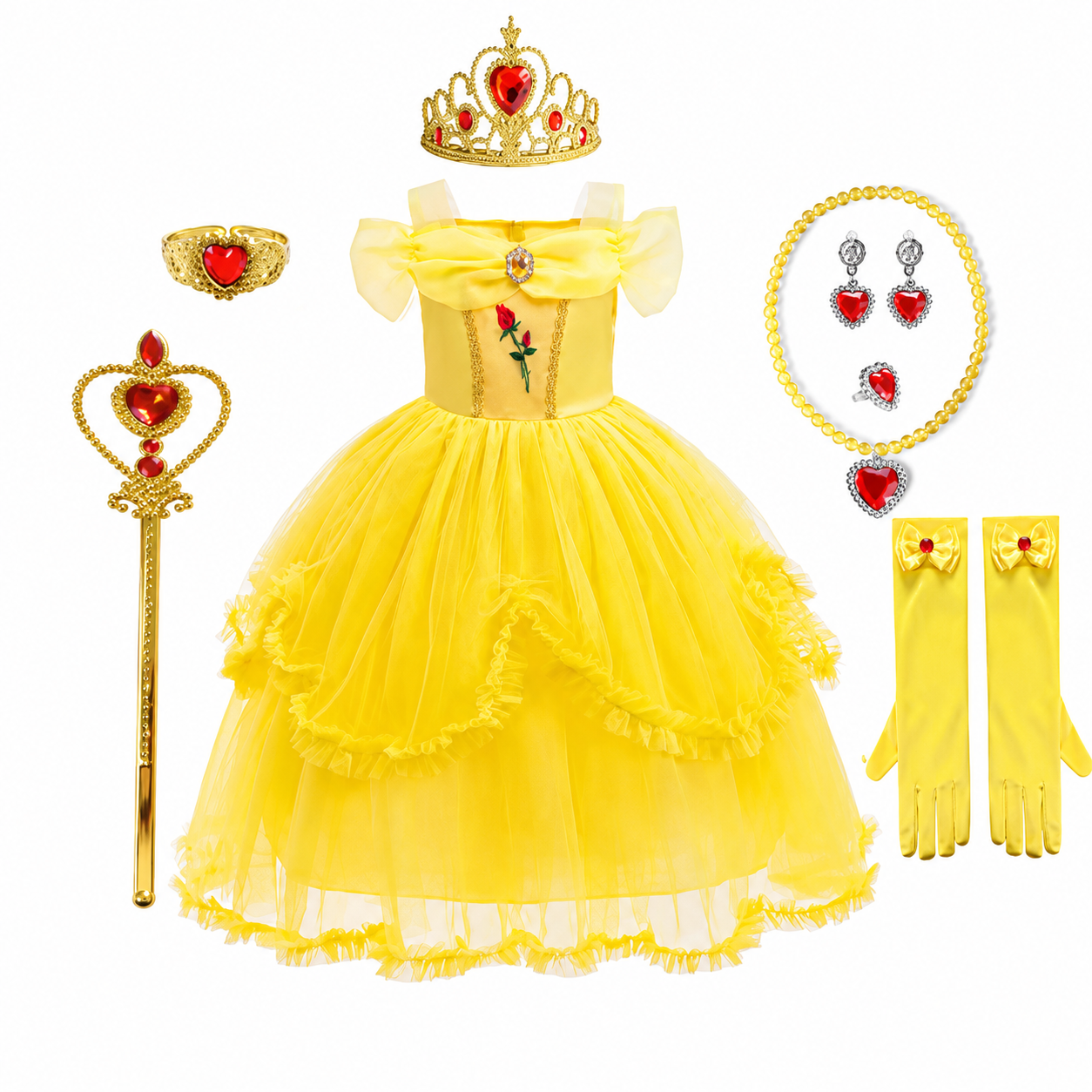 Conjunto de Fantasia de Princesa para Meninas para Festa de Halloween