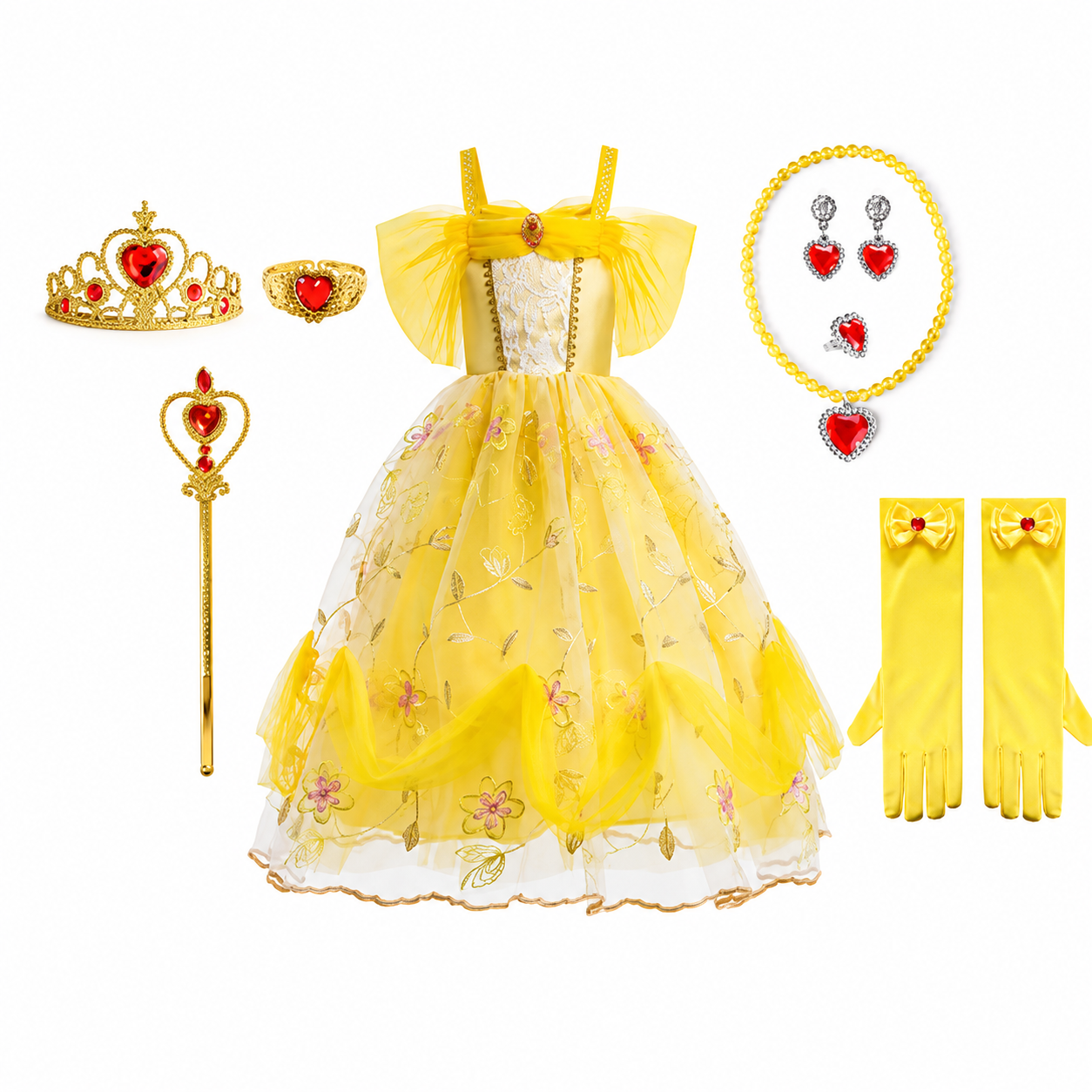 Conjunto de Fantasia de Princesa para Meninas para Festa de Halloween