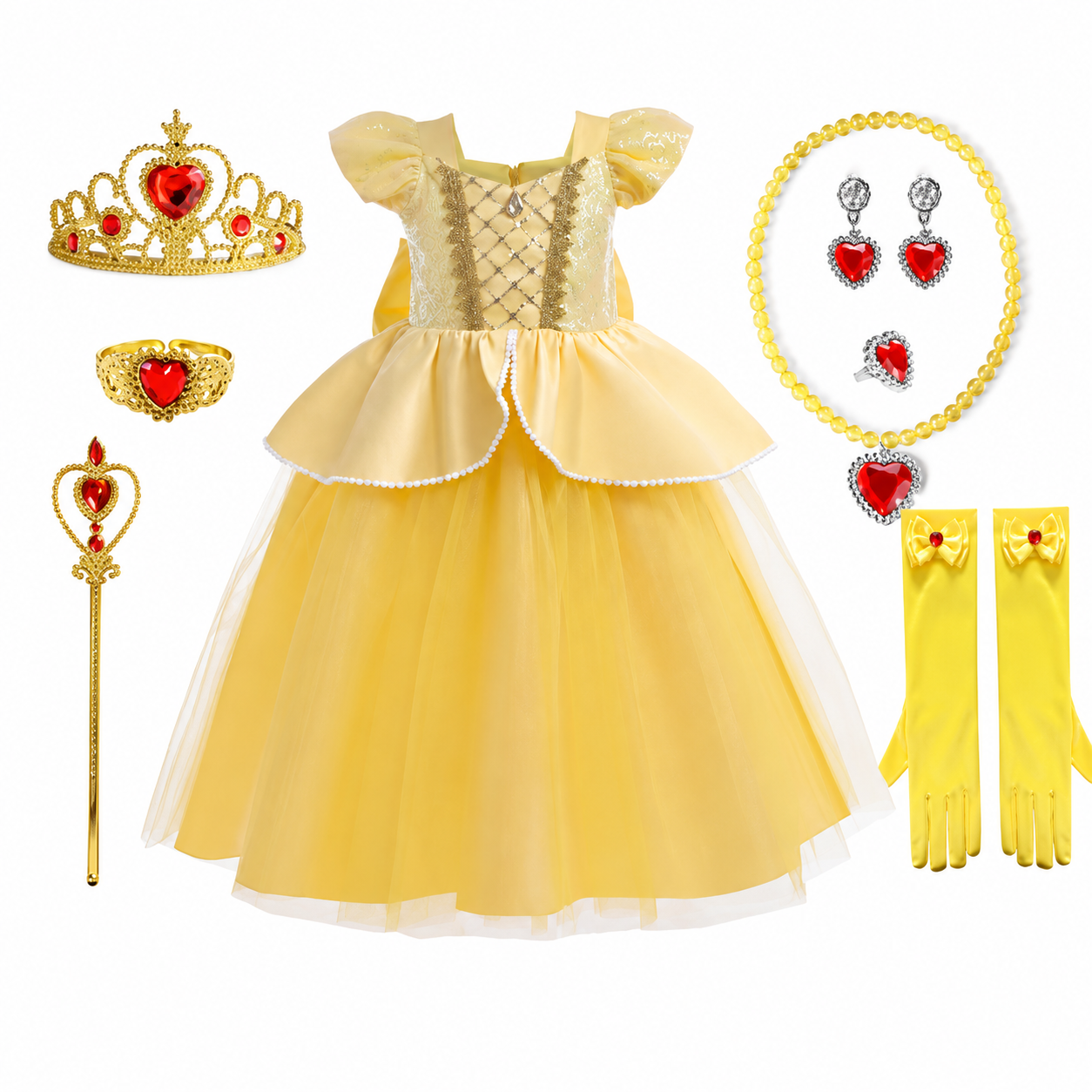 Conjunto de Fantasia de Princesa para Meninas para Festa de Halloween