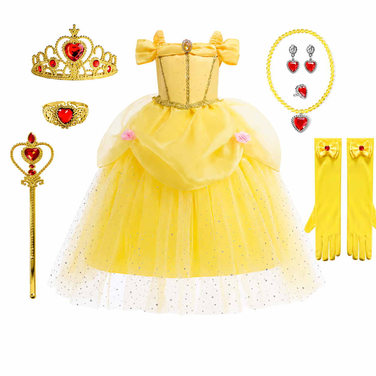 Conjunto de Fantasia de Princesa para Meninas para Festa de Halloween