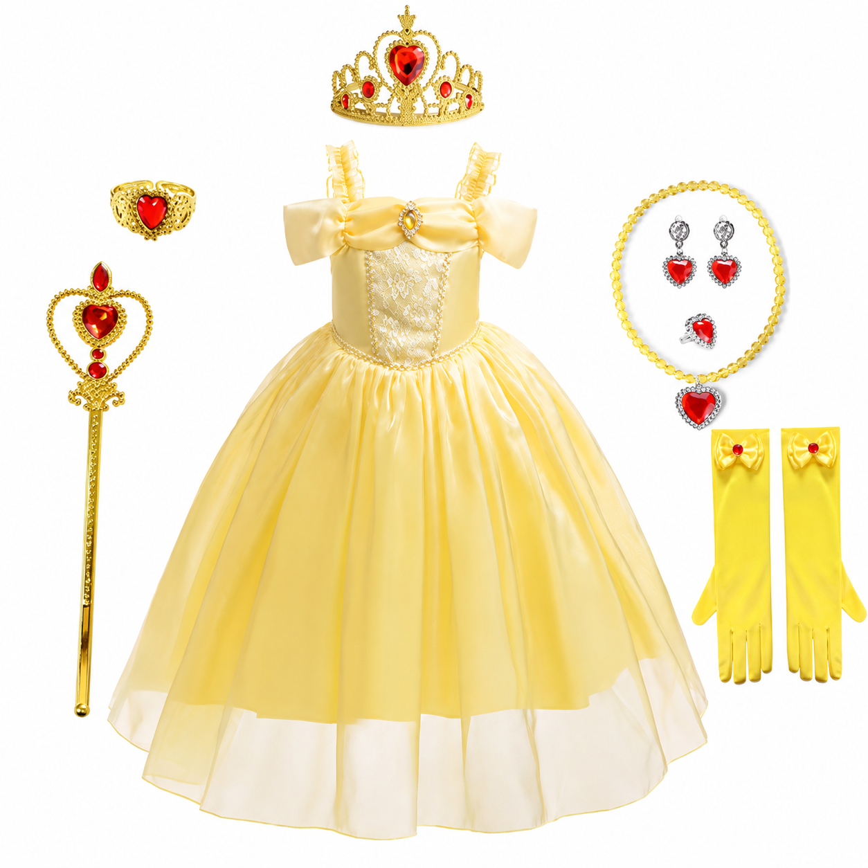 Conjunto de Fantasia de Princesa para Meninas para Festa de Halloween
