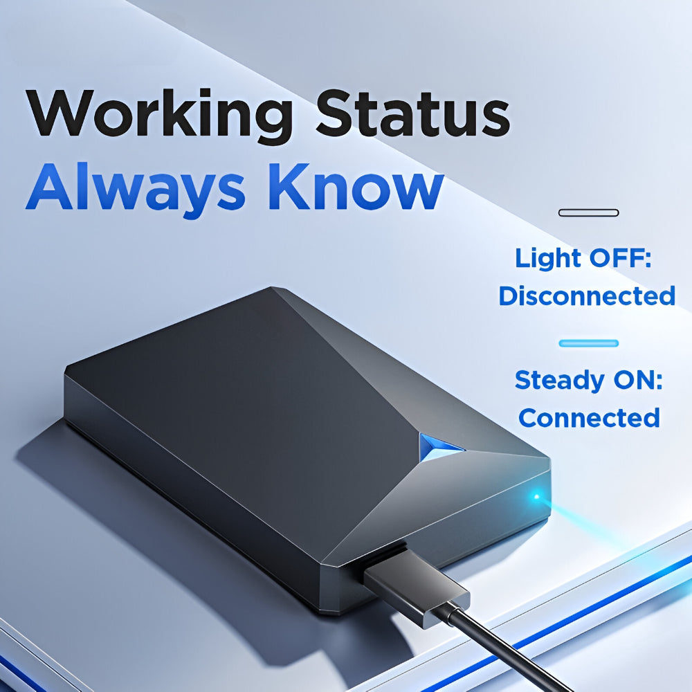 Disco Rígido Externo Portátil USB Dispositivo de Armazenamento Design Fino