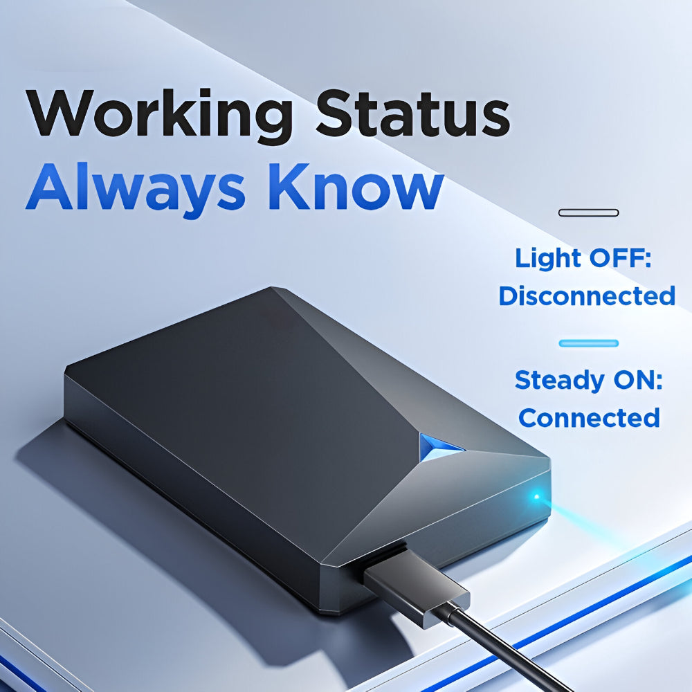 Disco Rígido Externo Portátil USB Dispositivo de Armazenamento Design Fino