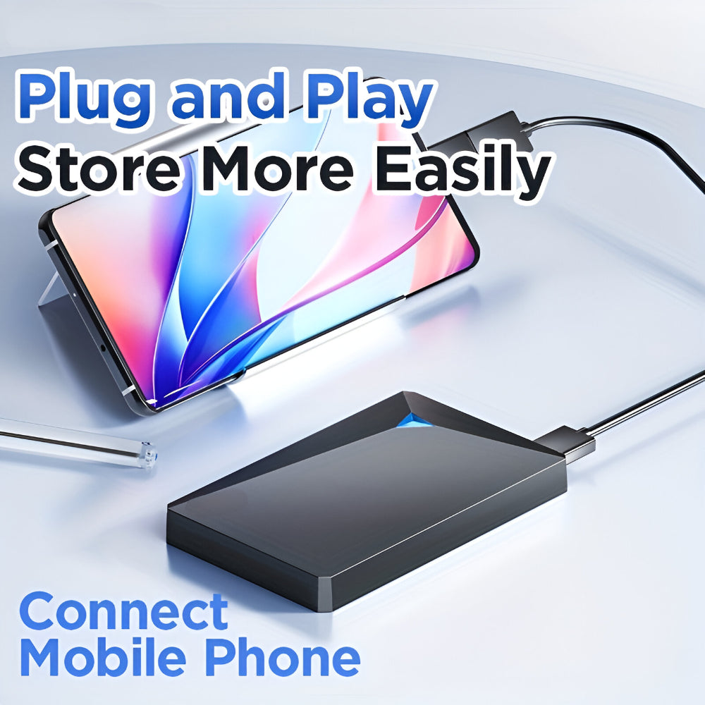 Disco Rígido Externo Portátil USB Dispositivo de Armazenamento Design Fino