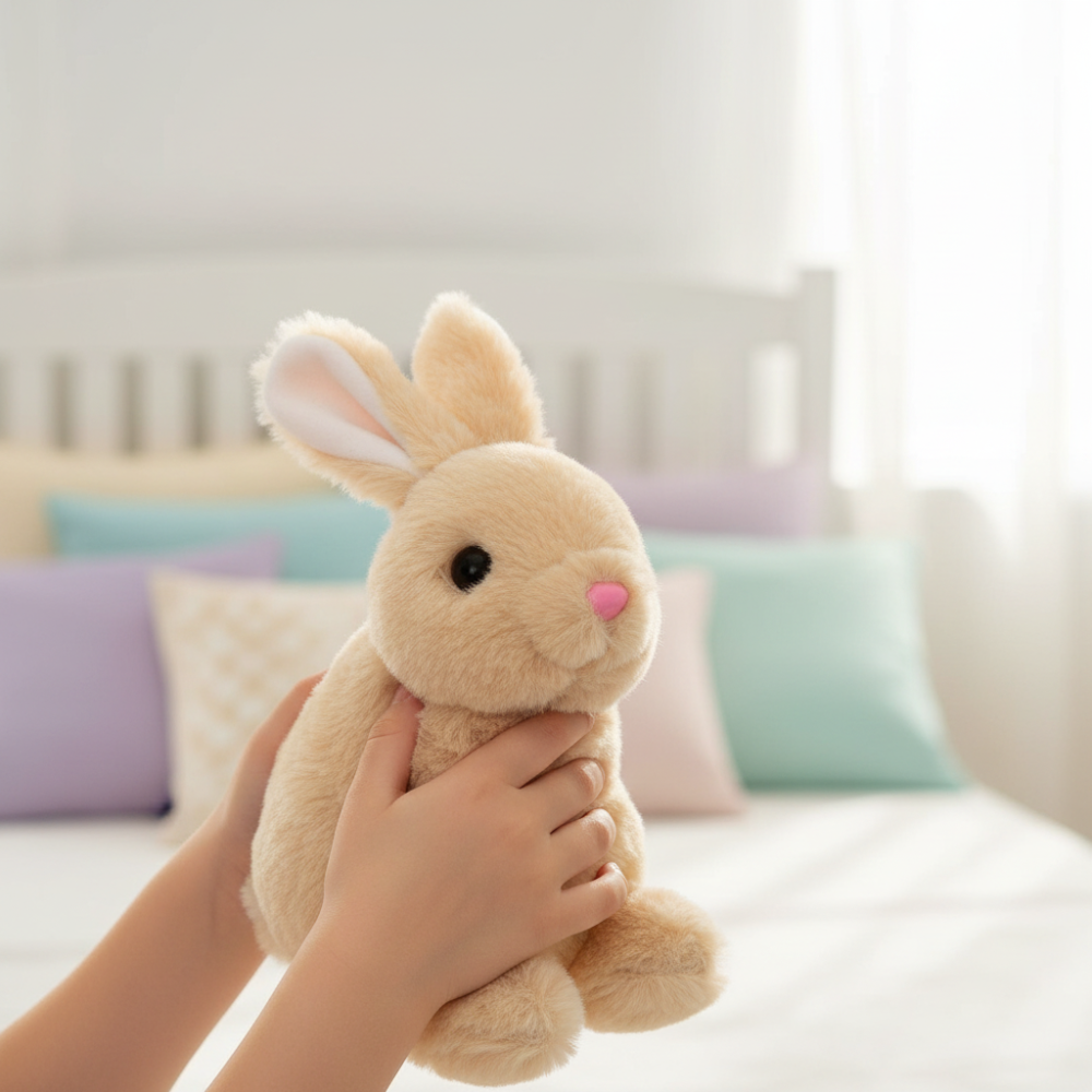 Brinquedo de Pelúcia Realista de Coelhinho Interativo e Responsivo para Crianças