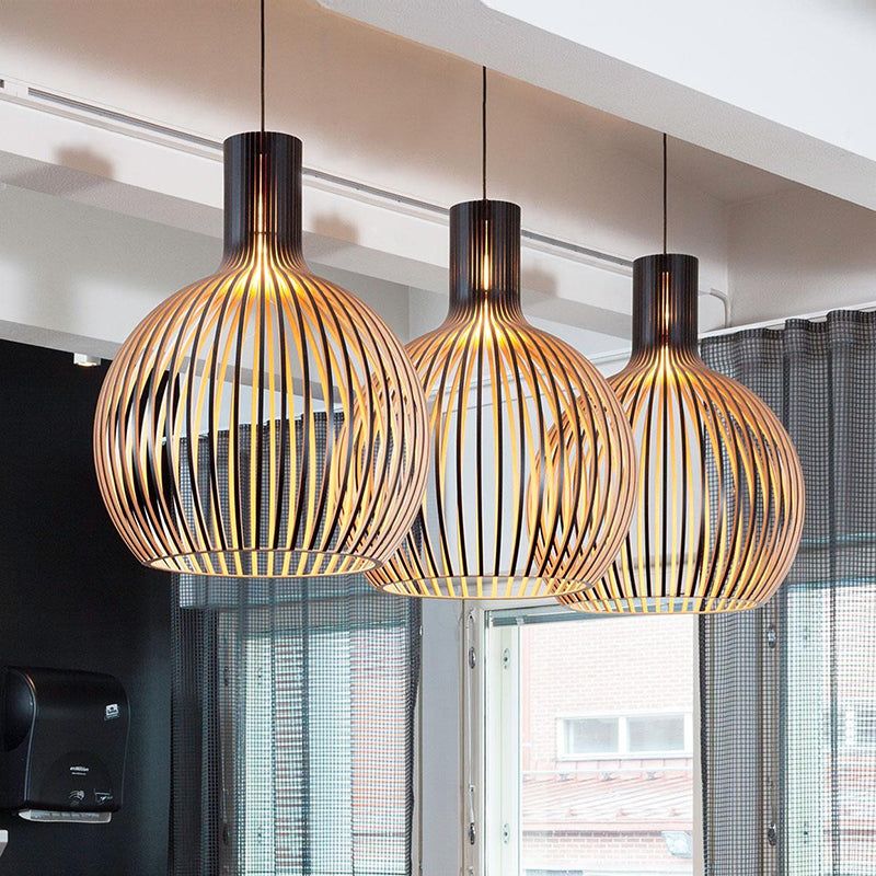 Luminária Pendente de Madeira Feita à Mão | Design Escandinavo Natural