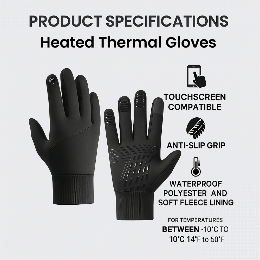 Luvas Térmicas de Inverno com Design Antiderrapante e Touchscreen