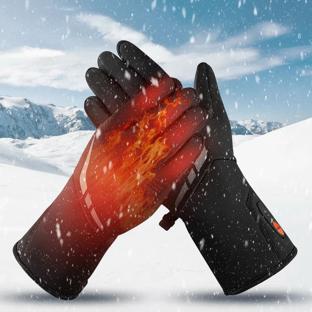 Luvas Aquecidas a Bateria Impermeáveis com Tela Sensível ao Toque para Inverno