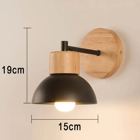 Wood & Metal Wall Lamp | Modern Nordic Bedside Light