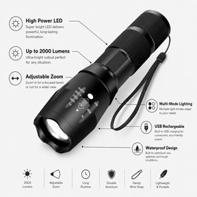 High Power Flashlight LED Tactical Waterproof Multi Mode
