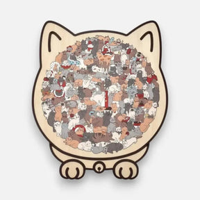 Wooden Cat Puzzle – 3D Shape Sorter, Educational & Gift for Kids